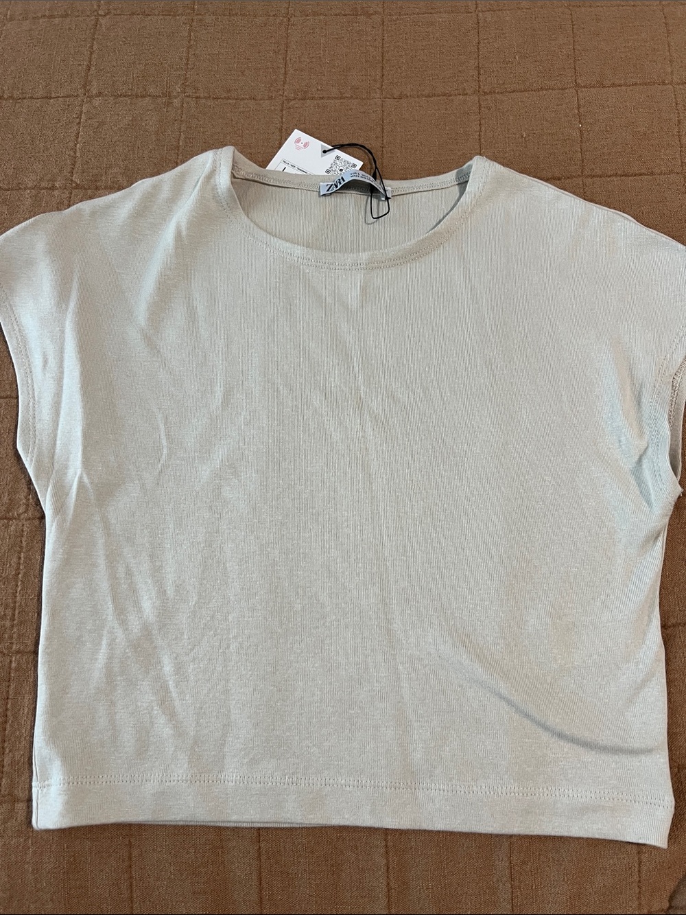 Zara Light Gray Boxy Short Sleeve Tee
